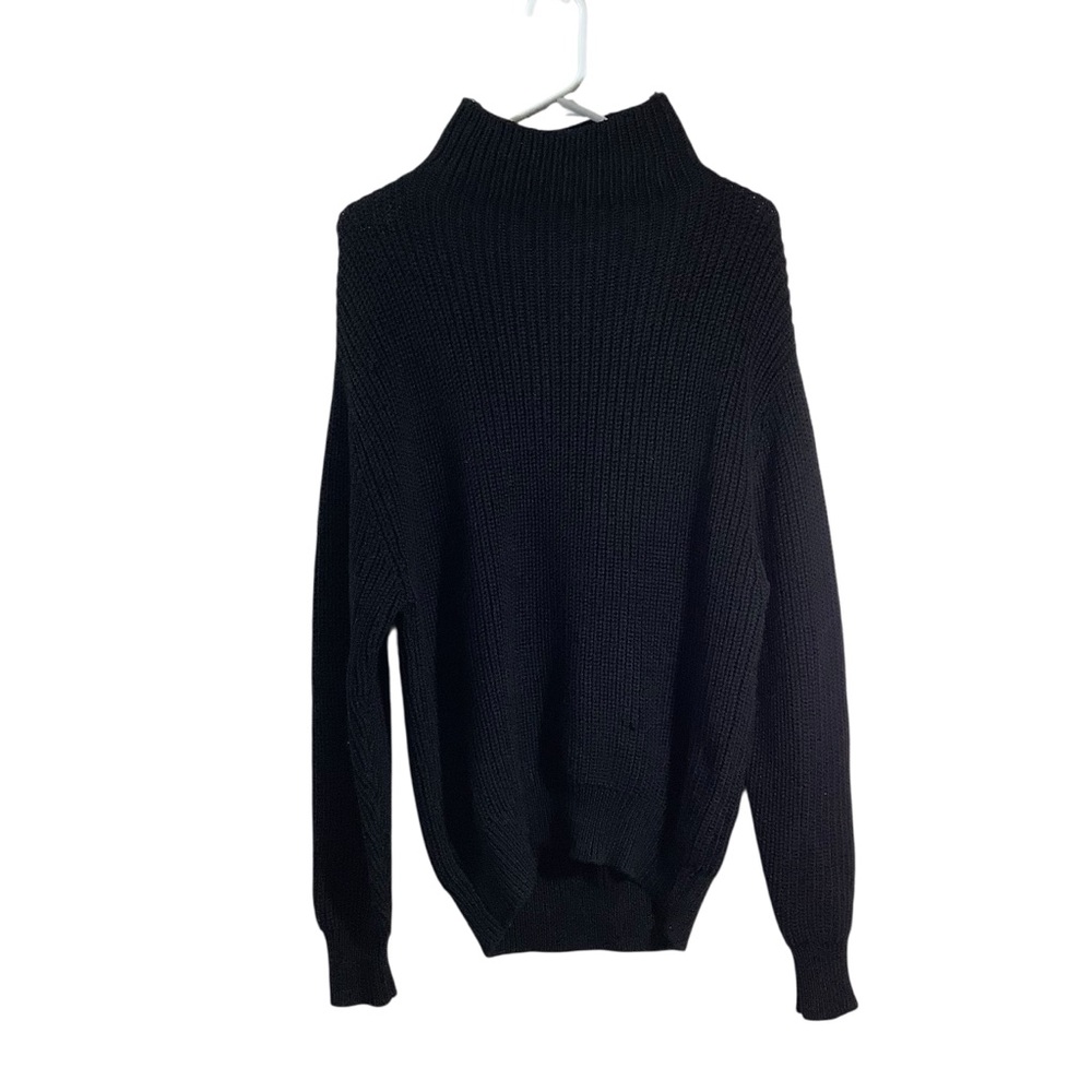 Wilfred Aritzia Merino Wool Chunky Knit Sweater Black